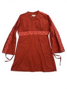 SHUKR Rust‎ Embroidered Tunic Dress